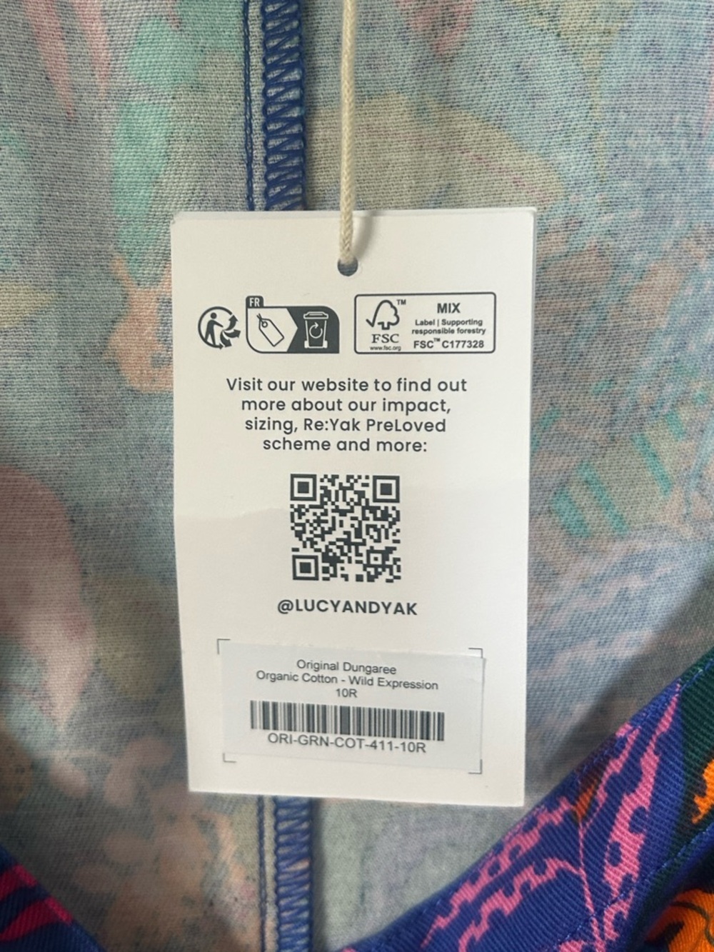 ✨NWT Lucy & Yak Original Dungarees in "Wild Expression" Print (10R) - Picture 9 of 12